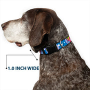 Plastic Clip Collar - Invader Zim and GIR Poses and Planets Blue/White Plastic Clip Collars Invader Zim