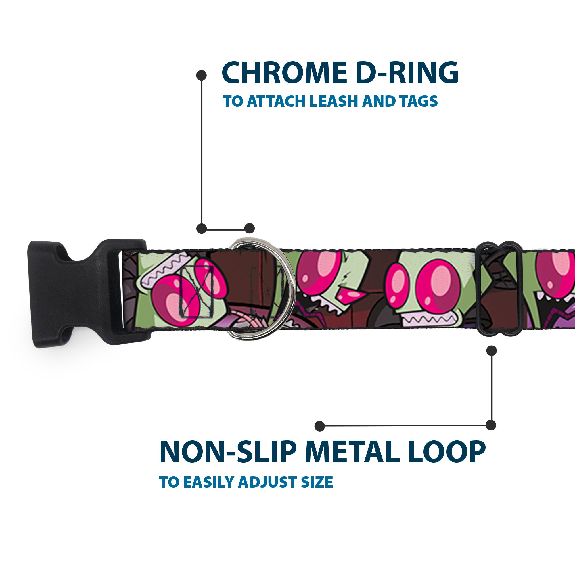 Plastic Clip Collar - Invader Zim Close-Up Poses Reds Plastic Clip Collars Invader Zim