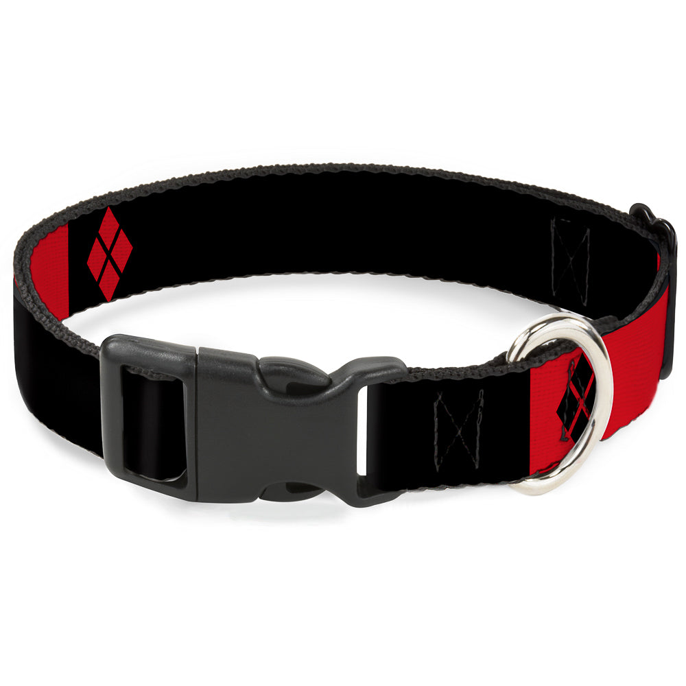 Plastic Clip Collar - HARLEY QUINN/Diamonds Black/Red/White Plastic Clip Collars DC Comics
