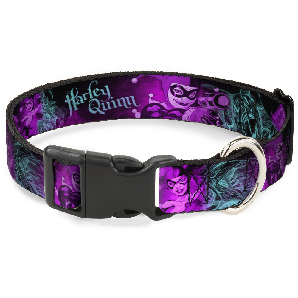 Plastic Clip Collar - HARLEY QUINN Pow & Aiming Poses/Joker Sketch Black/Turquoise/Fuchsia Plastic Clip Collars DC Comics