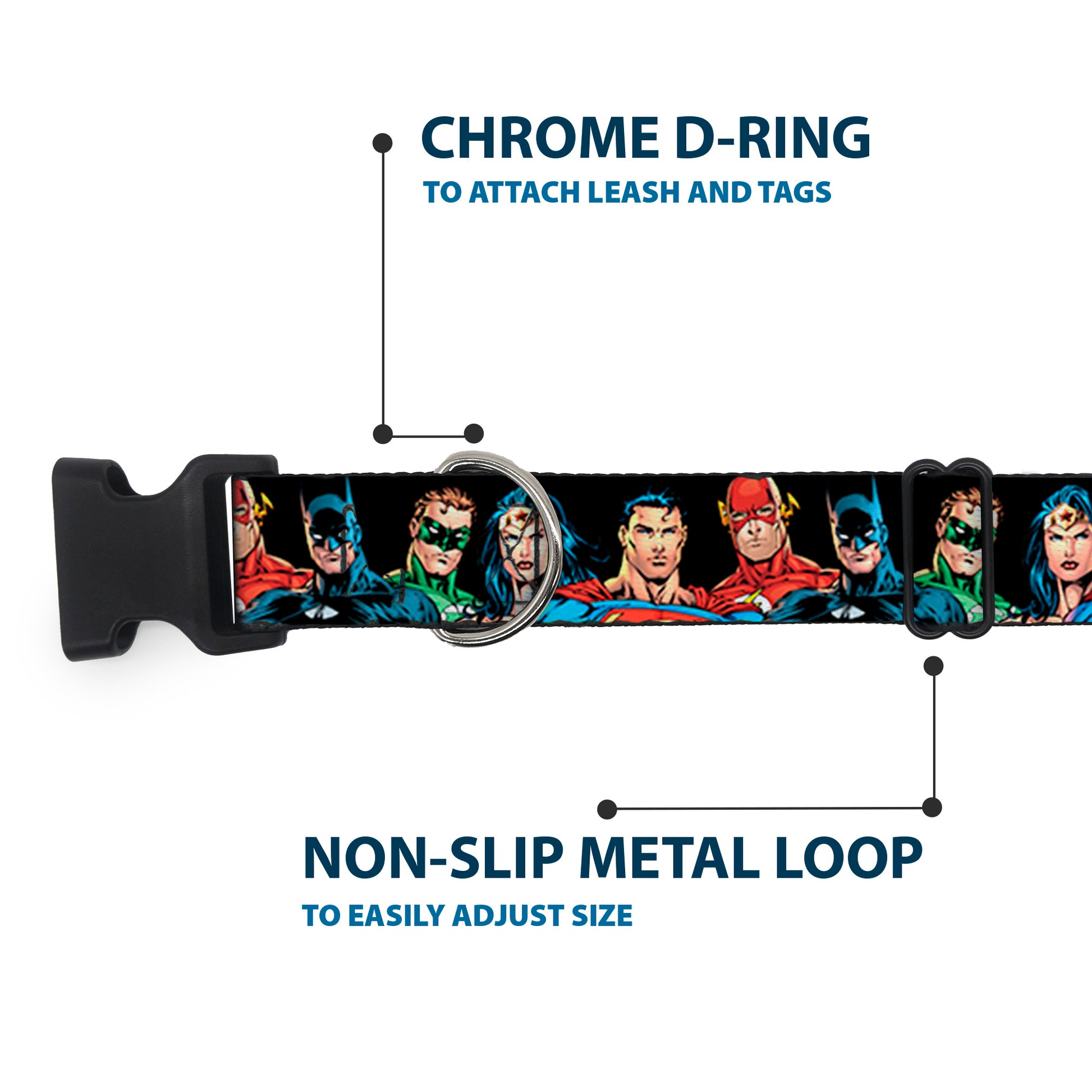 Plastic Clip Collar - Justice League Elite Forces Superheroes Plastic Clip Collars DC Comics