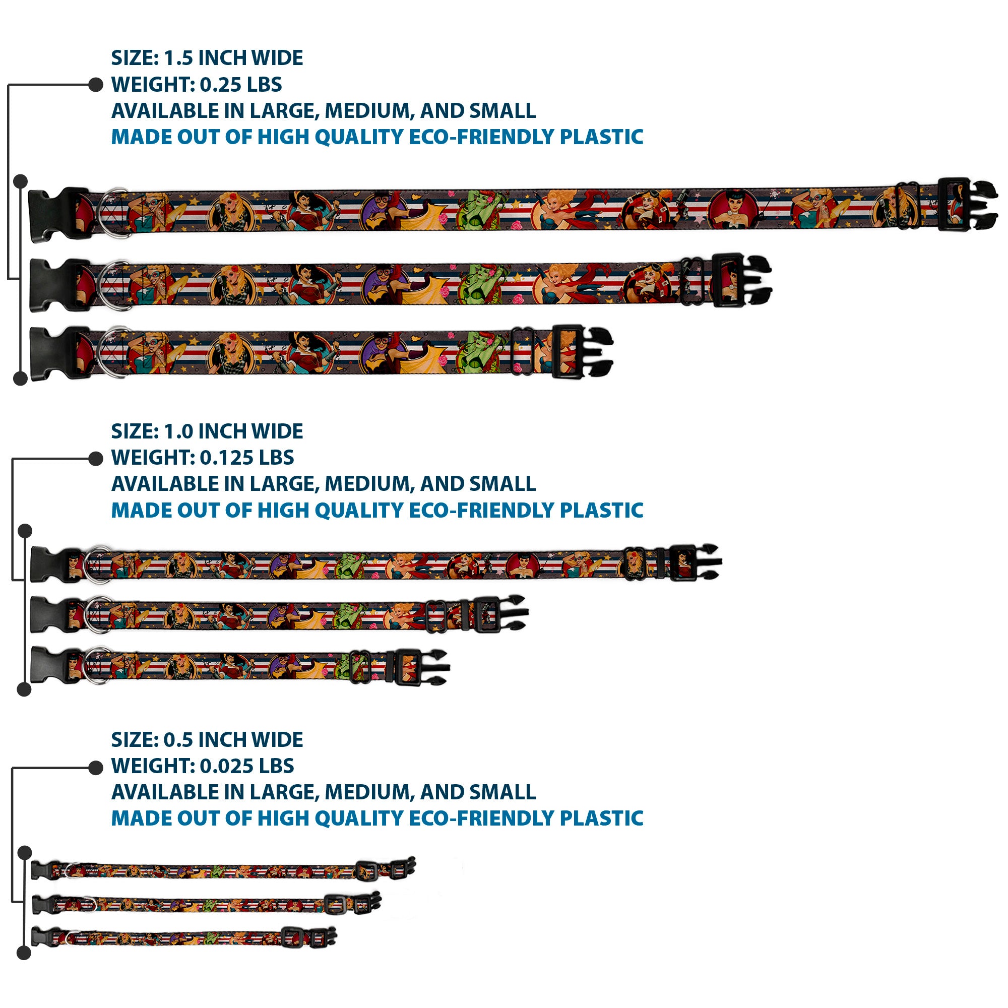 Plastic Clip Collar - DC Bombshell Pin-Up Girls Plastic Clip Collars DC Comics