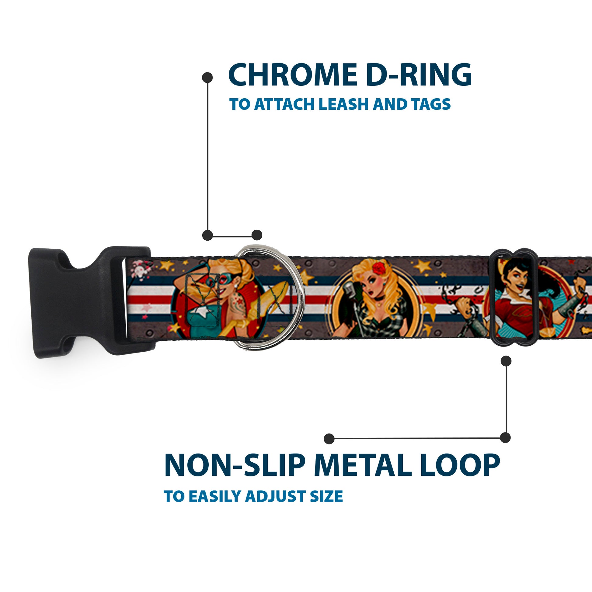 Plastic Clip Collar - DC Bombshell Pin-Up Girls Plastic Clip Collars DC Comics