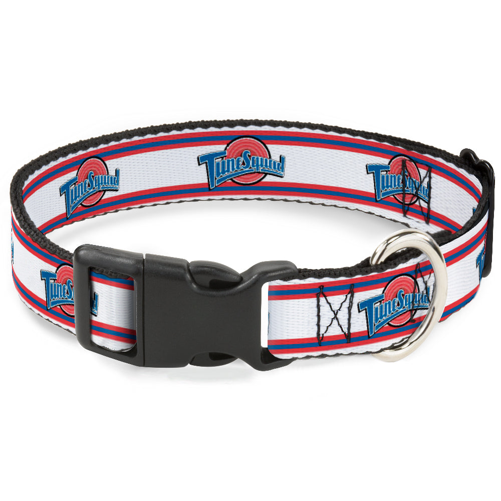 Plastic Clip Collar - Space Jam TUNE SQUAD Logo Stripe White/Red/Blue Plastic Clip Collars Looney Tunes