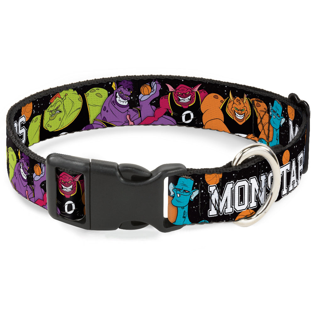 Plastic Clip Collar - Space Jam MONSTARS 5-Player Group Pose/Basketballs Galaxy Black/White Plastic Clip Collars Looney Tunes
