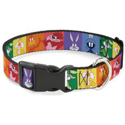 Plastic Clip Collar - Looney Tunes 6-Character Pose Pride Blocks Multi Color Plastic Clip Collars Looney Tunes