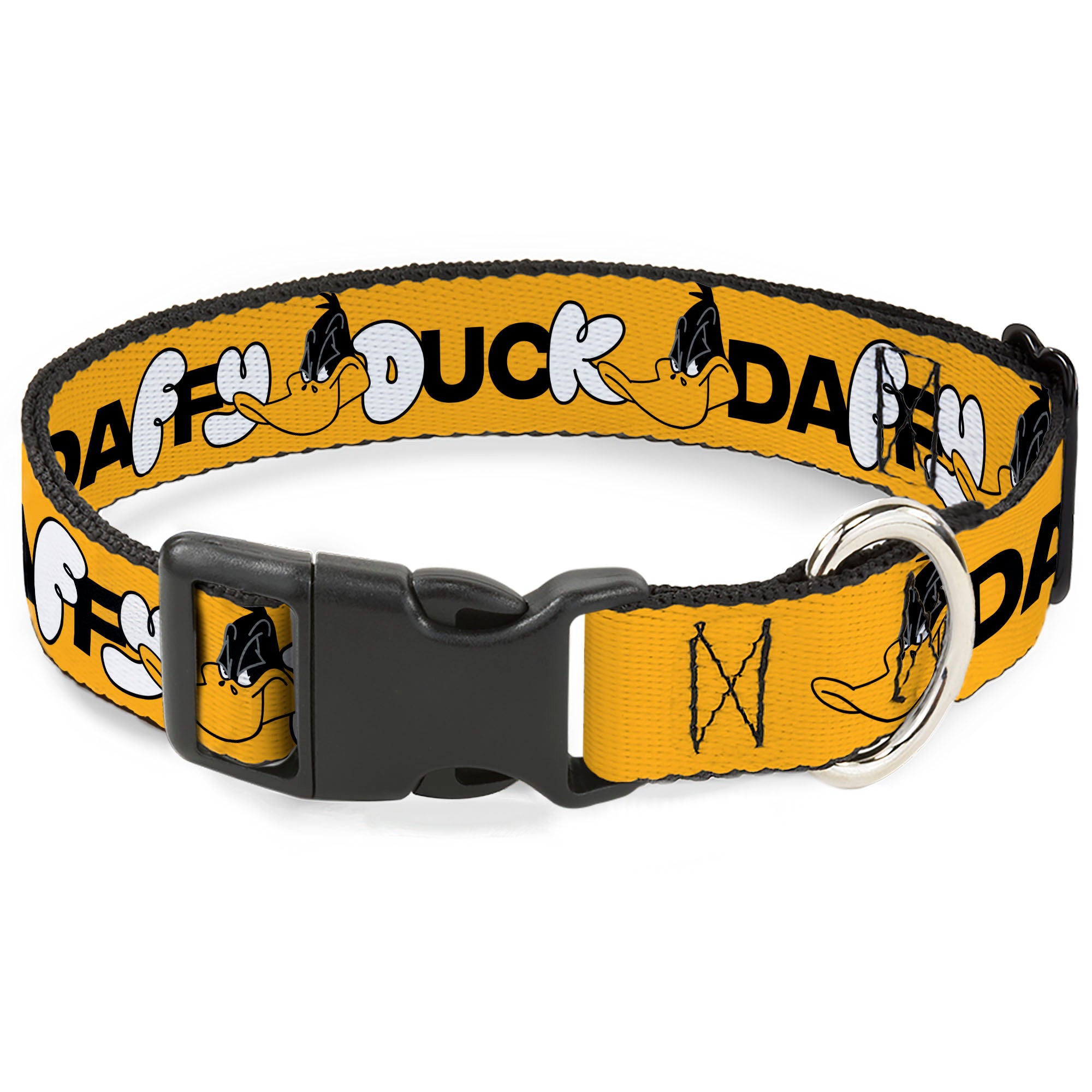 Plastic Clip Collar - DAFFY DUCK Smiling Face Text Orange Plastic Clip Collars Looney Tunes