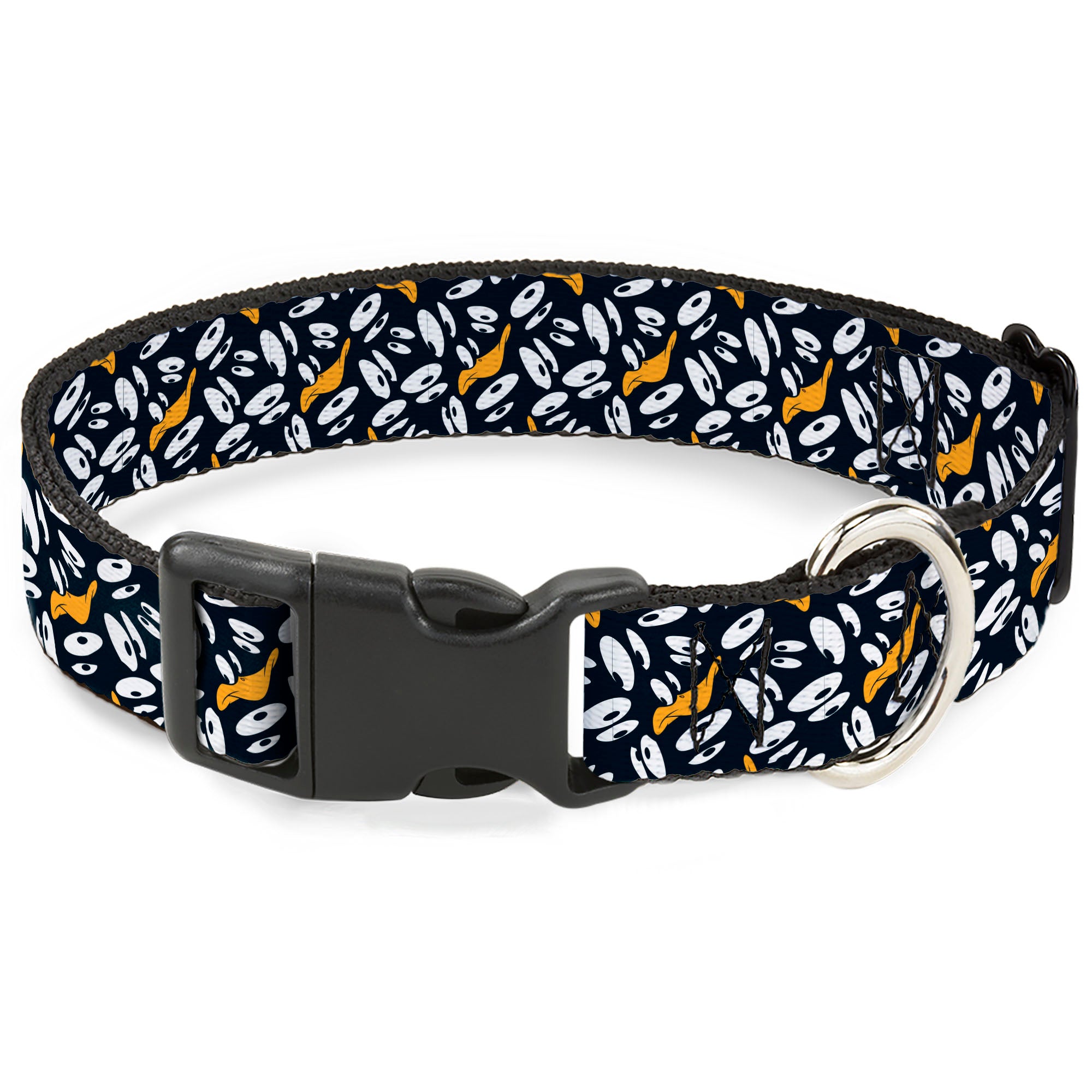 Plastic Clip Collar - Daffy Duck Expression and Eyes Scattered Black/White Plastic Clip Collars Looney Tunes
