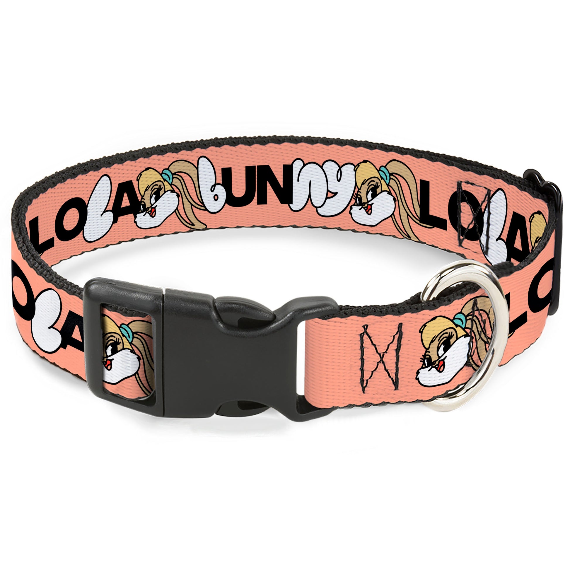 Plastic Clip Collar - LOLA BUNNY Smiling Face Text Peach Plastic Clip Collars Looney Tunes