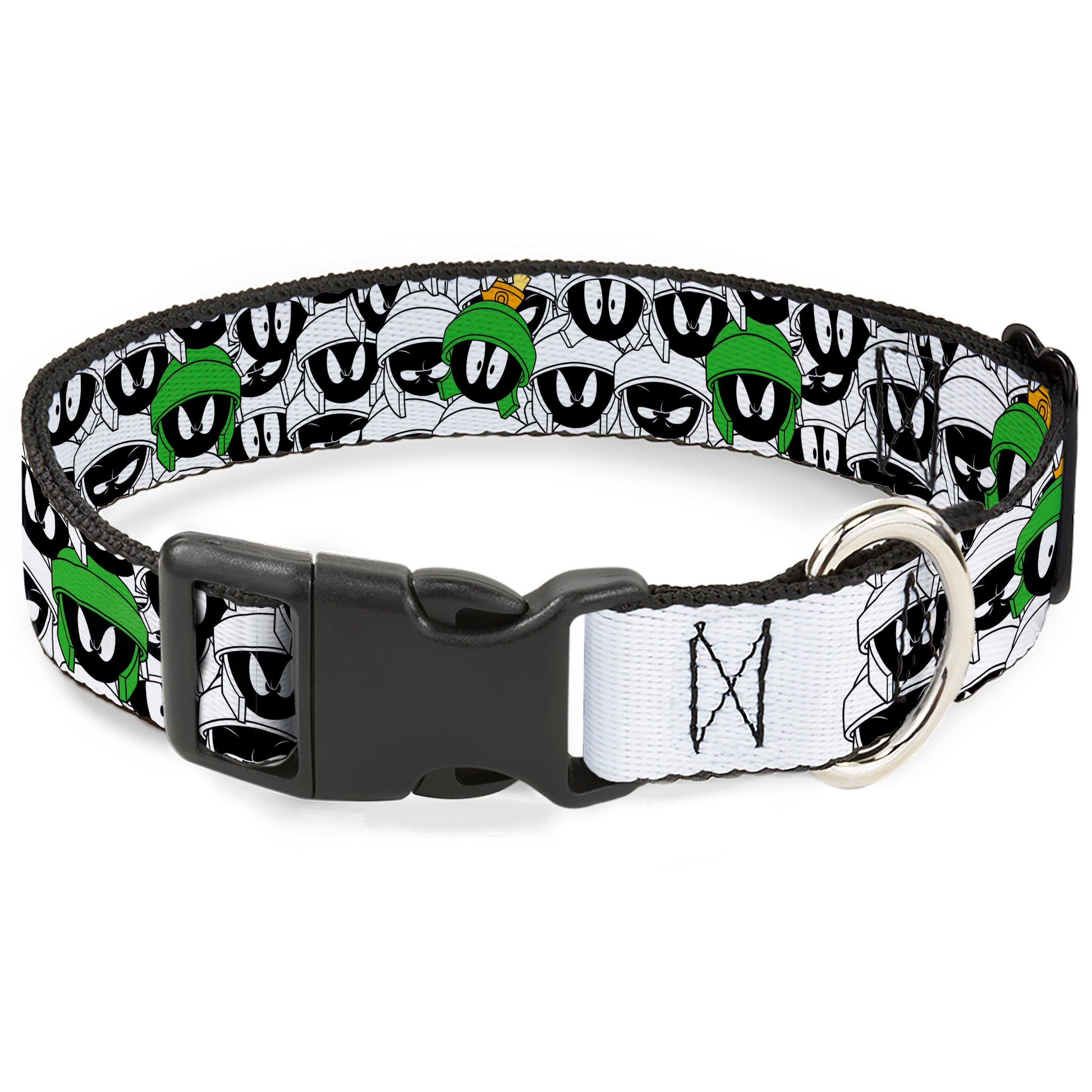 Plastic Clip Collar - Marvin the Martian Faces Stacked White/Black/Full Color Plastic Clip Collars Looney Tunes