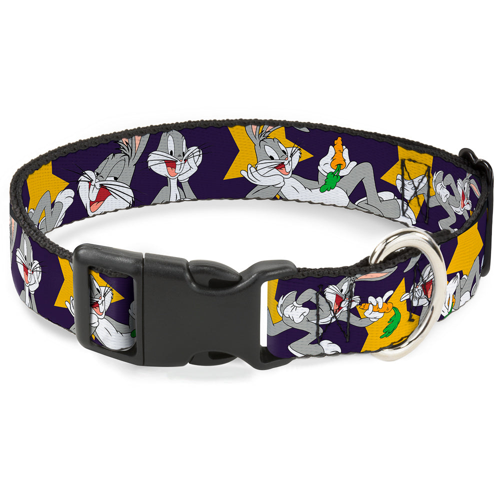 Plastic Clip Collar - Bugs Bunny Poses/Stars Navy Plastic Clip Collars Looney Tunes