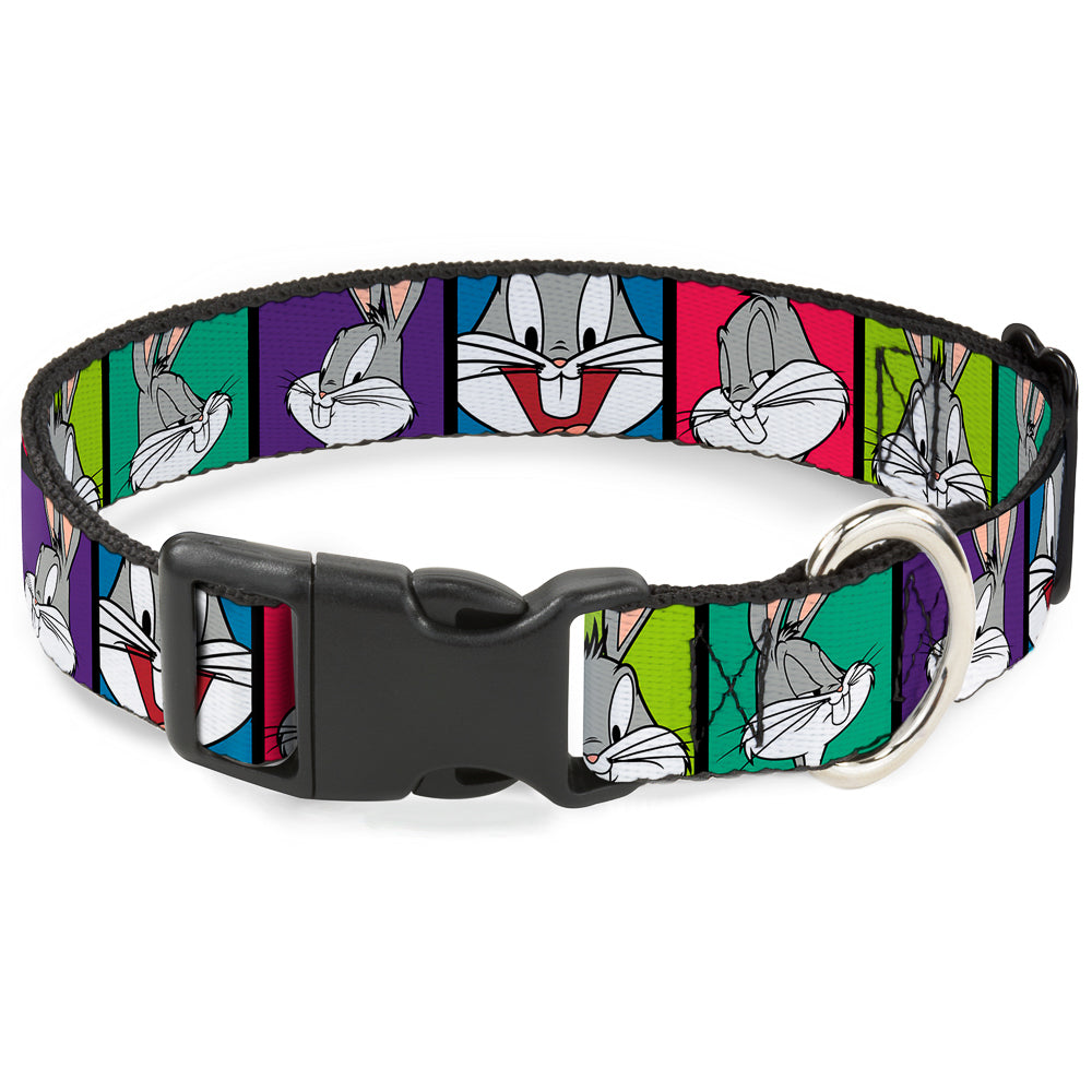 Plastic Clip Collar - Bugs Bunny Expression Blocks Multi Color Plastic Clip Collars Looney Tunes