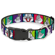 Plastic Clip Collar - Bugs Bunny Expression Blocks Multi Color Plastic Clip Collars Looney Tunes
