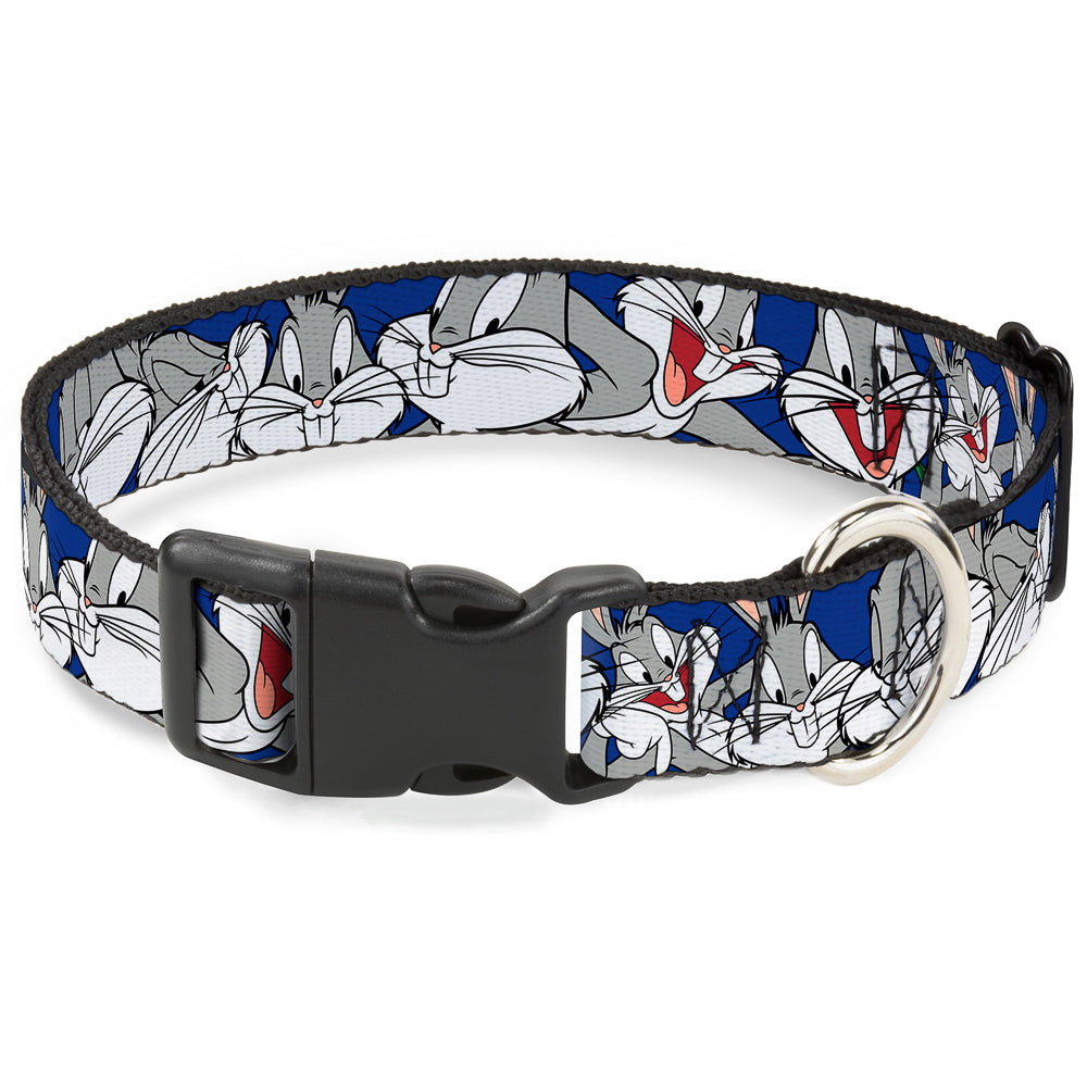 Plastic Clip Collar - Bugs Bunny CLOSE-UP Poses Blue Plastic Clip Collars Looney Tunes