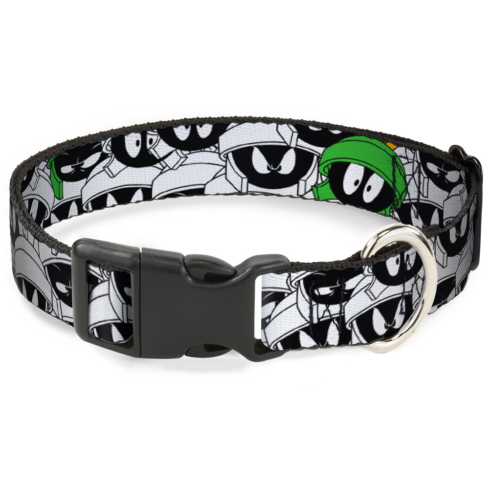 Plastic Clip Collar - Marvin the Martian Expressions Stacked White/Black/Green/Gold Plastic Clip Collars Looney Tunes