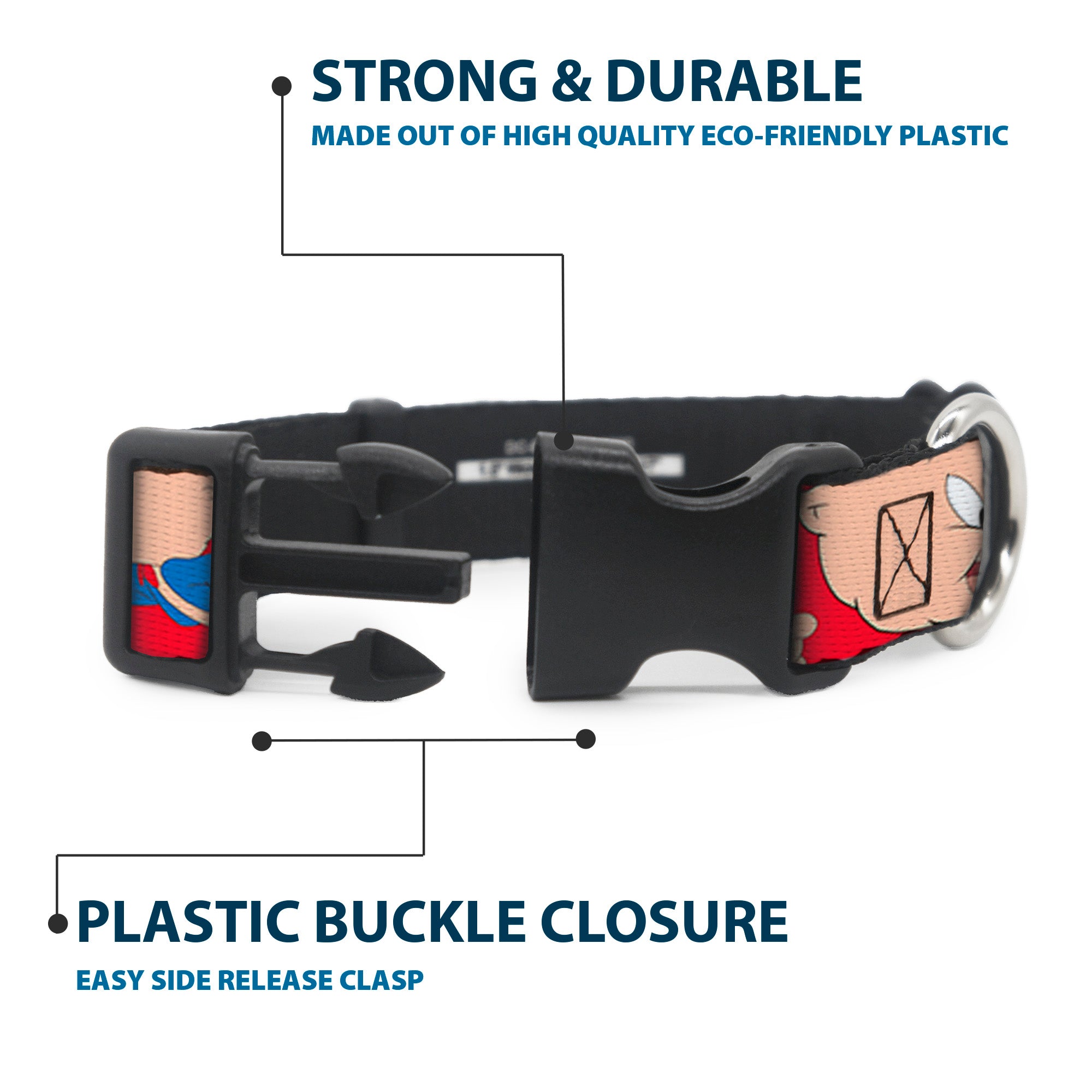 Plastic Clip Collar - Porky Pig Expressions Red Plastic Clip Collars Looney Tunes