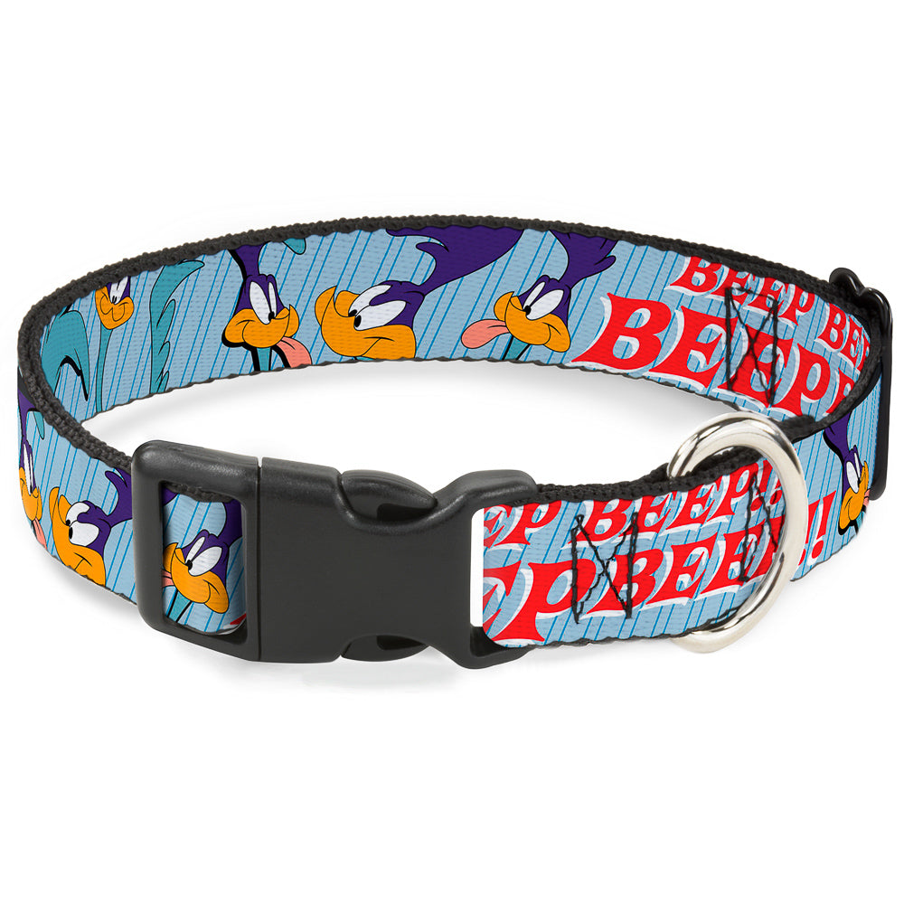 Plastic Clip Collar - MEEP MEEP!! w/Road Runner Poses Baby Blue Plastic Clip Collars Looney Tunes