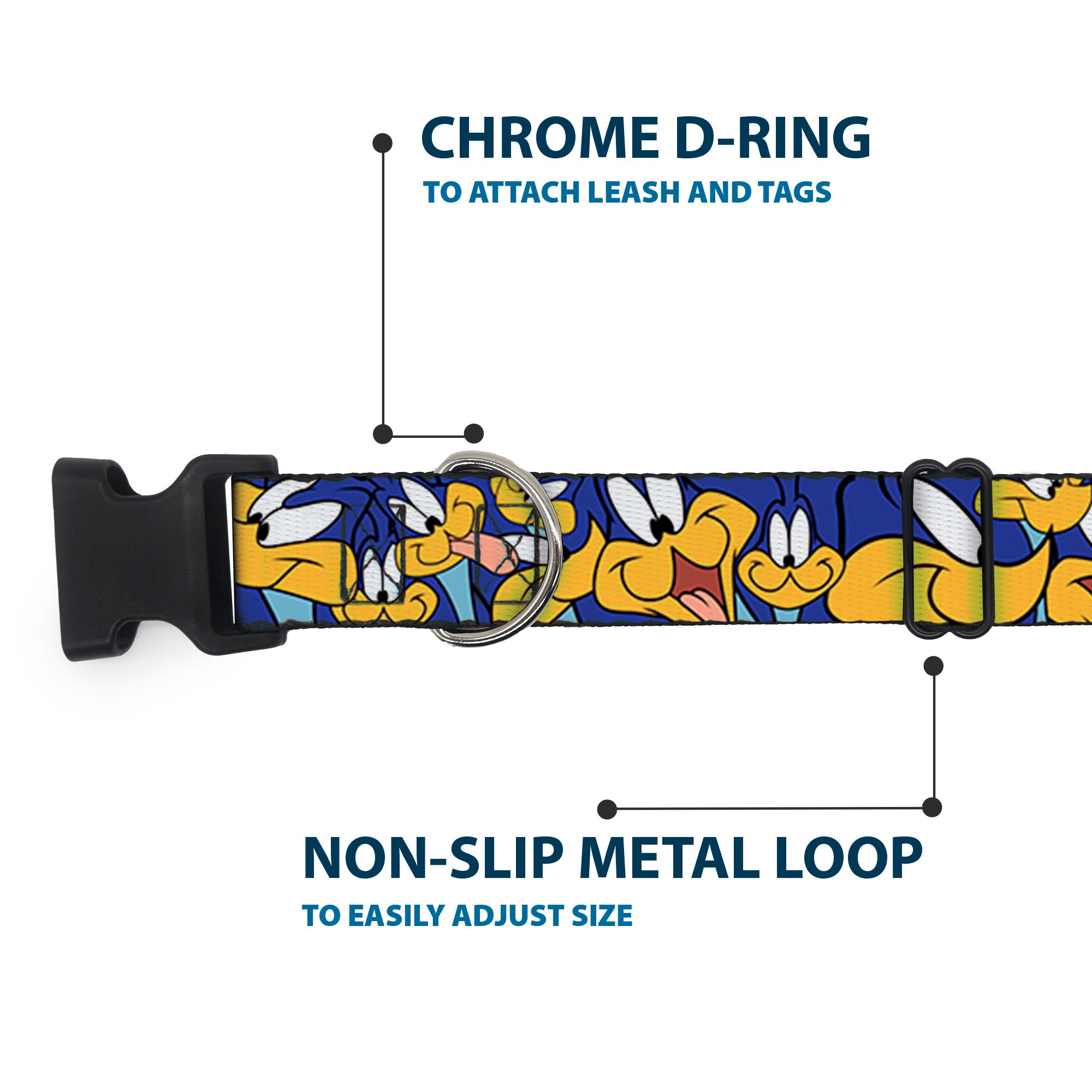 Plastic Clip Collar - Road Runner Expressions Stacked Plastic Clip Collars Looney Tunes