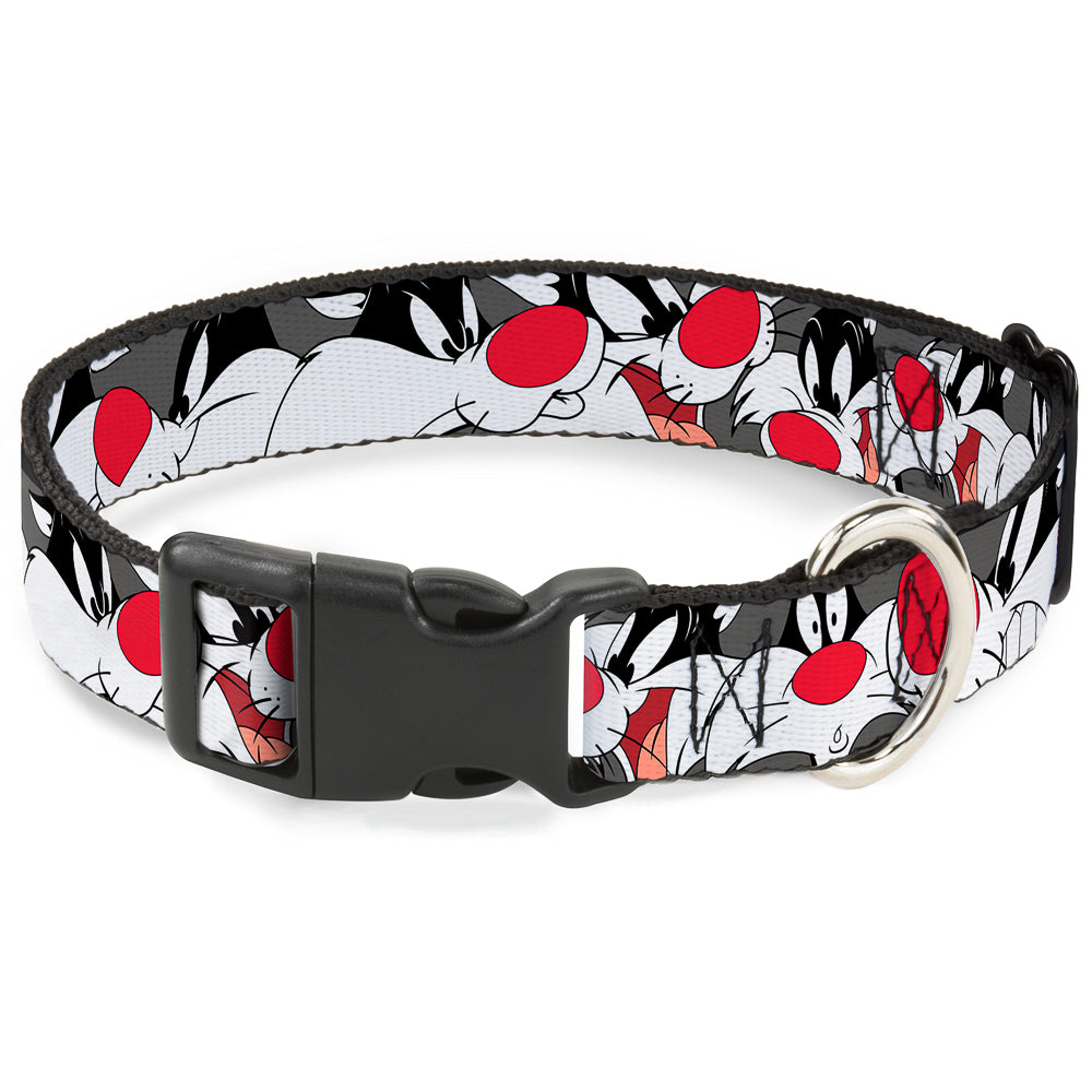 Plastic Clip Collar - Sylvester the Cat Expressions Gray Plastic Clip Collars Looney Tunes