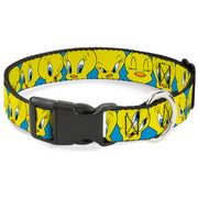 Plastic Clip Collar - Tweety Bird CLOSE-UP Expressions Baby Blue Plastic Clip Collars Looney Tunes