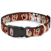 Plastic Clip Collar - Tasmanian Devil Expressions Brown Plastic Clip Collars Looney Tunes