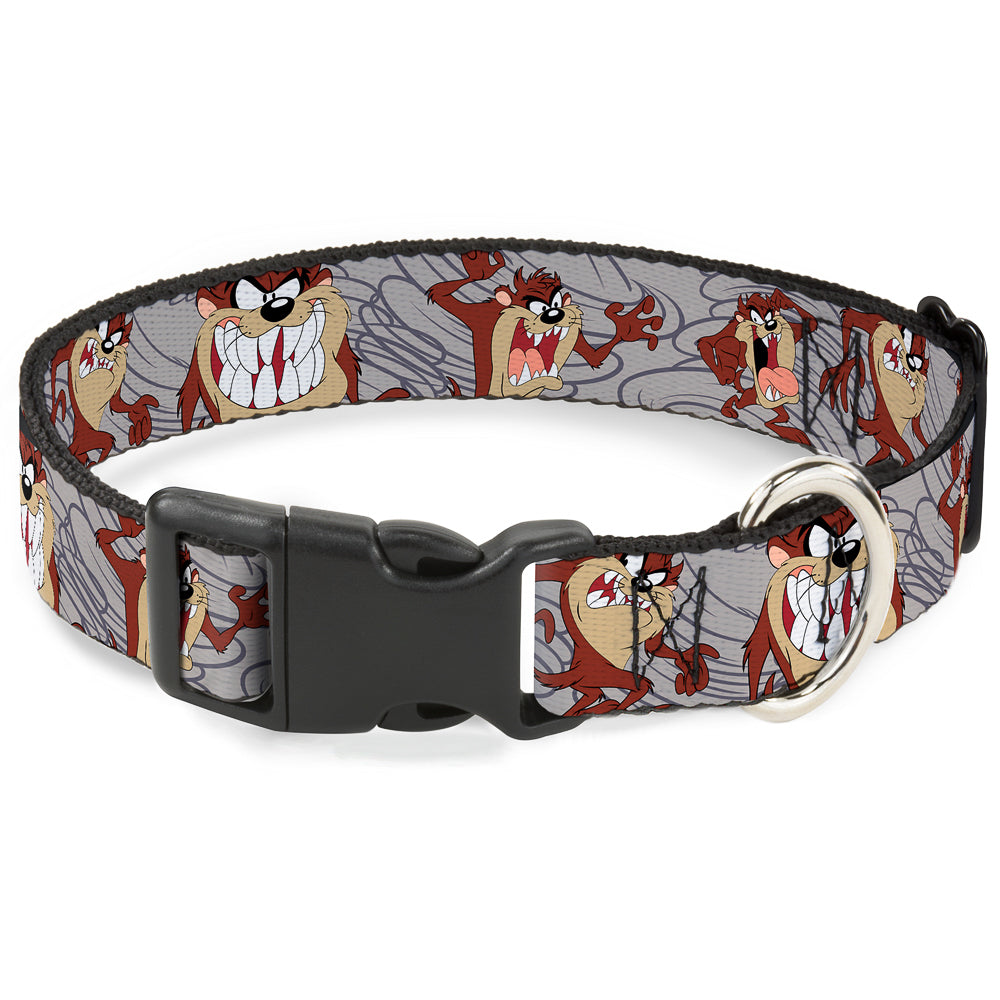Plastic Clip Collar - Tasmanian Devil Expressions Gray Swirl Plastic Clip Collars Looney Tunes