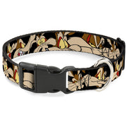 Plastic Clip Collar - Wile E. Coyote Expressions Black Plastic Clip Collars Looney Tunes