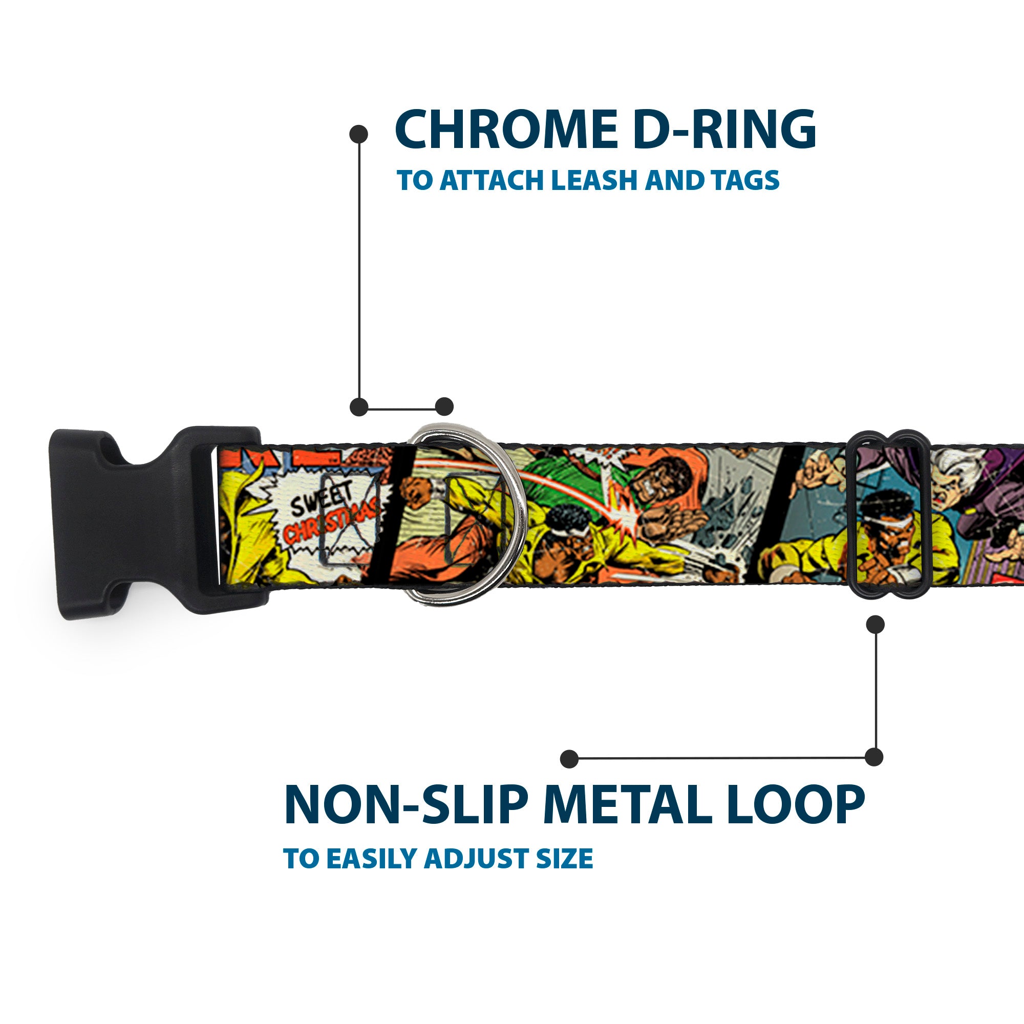 Plastic Clip Collar - 5-Classic Luke Cage Comic Scene Blocks Plastic Clip Collars Marvel Comics