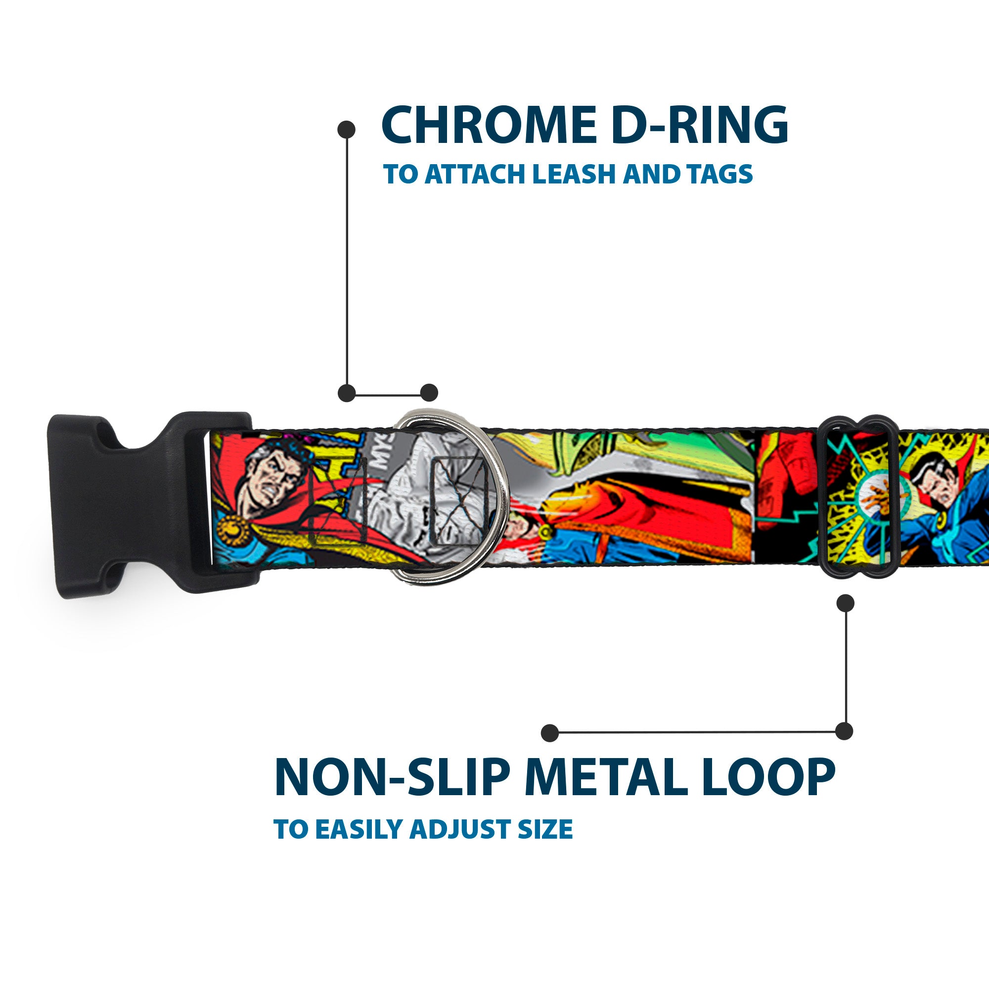 Plastic Clip Collar - Classic DOCTOR STRANGE Comic Book Title/4-Poses Plastic Clip Collars Marvel Comics