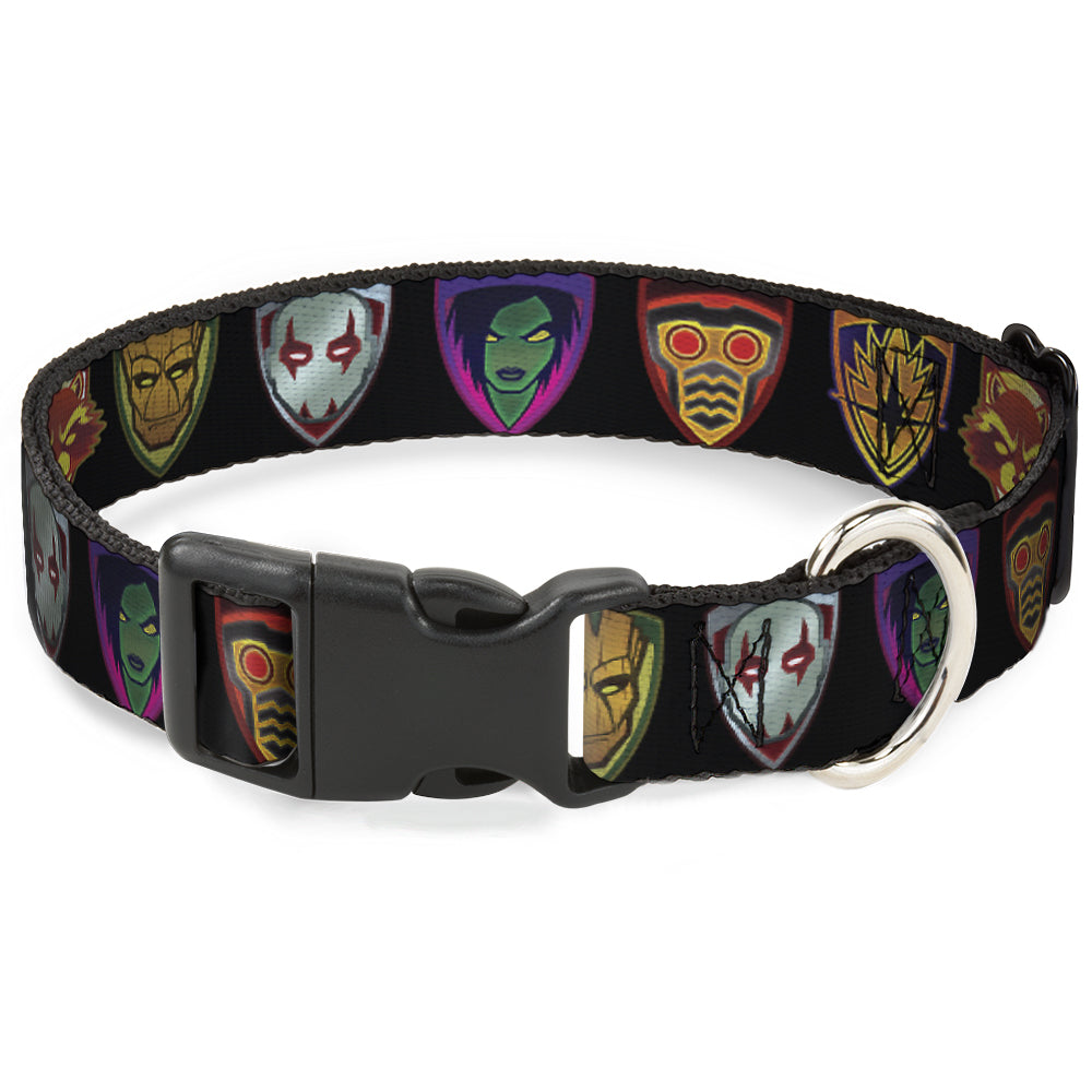 Plastic Clip Collar - Guardians of the Galaxy Badge/5-Character Icons Black/Multi Color Plastic Clip Collars Marvel Comics