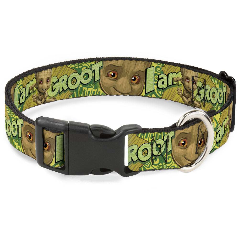 Plastic Clip Collar - Baby Groot Pose/Face I AM GROOT Browns/Greens/Yellows Plastic Clip Collars Marvel Comics