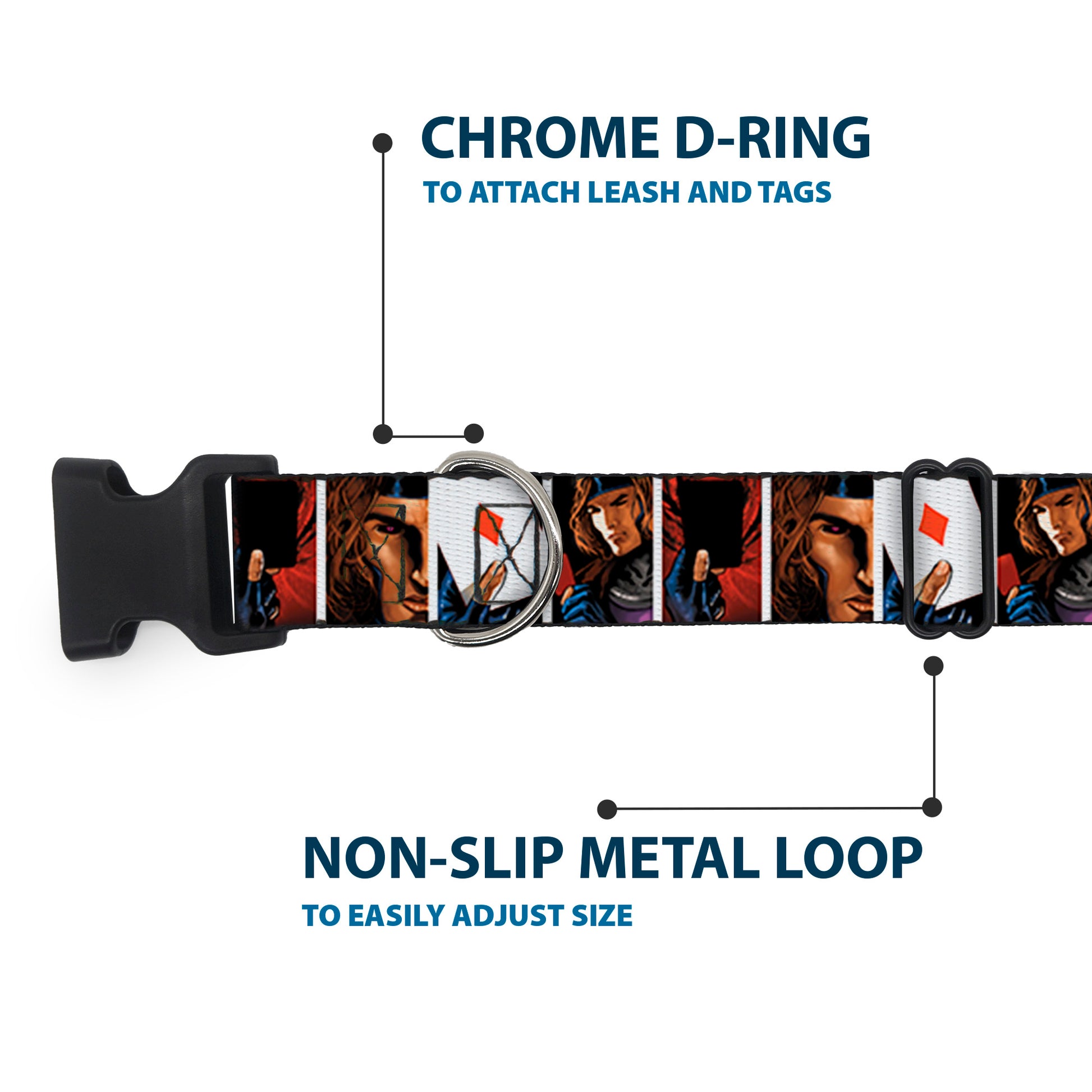 Plastic Clip Collar - X-Men Gambit Cards 4-Pose Blocks Plastic Clip Collars Marvel Comics