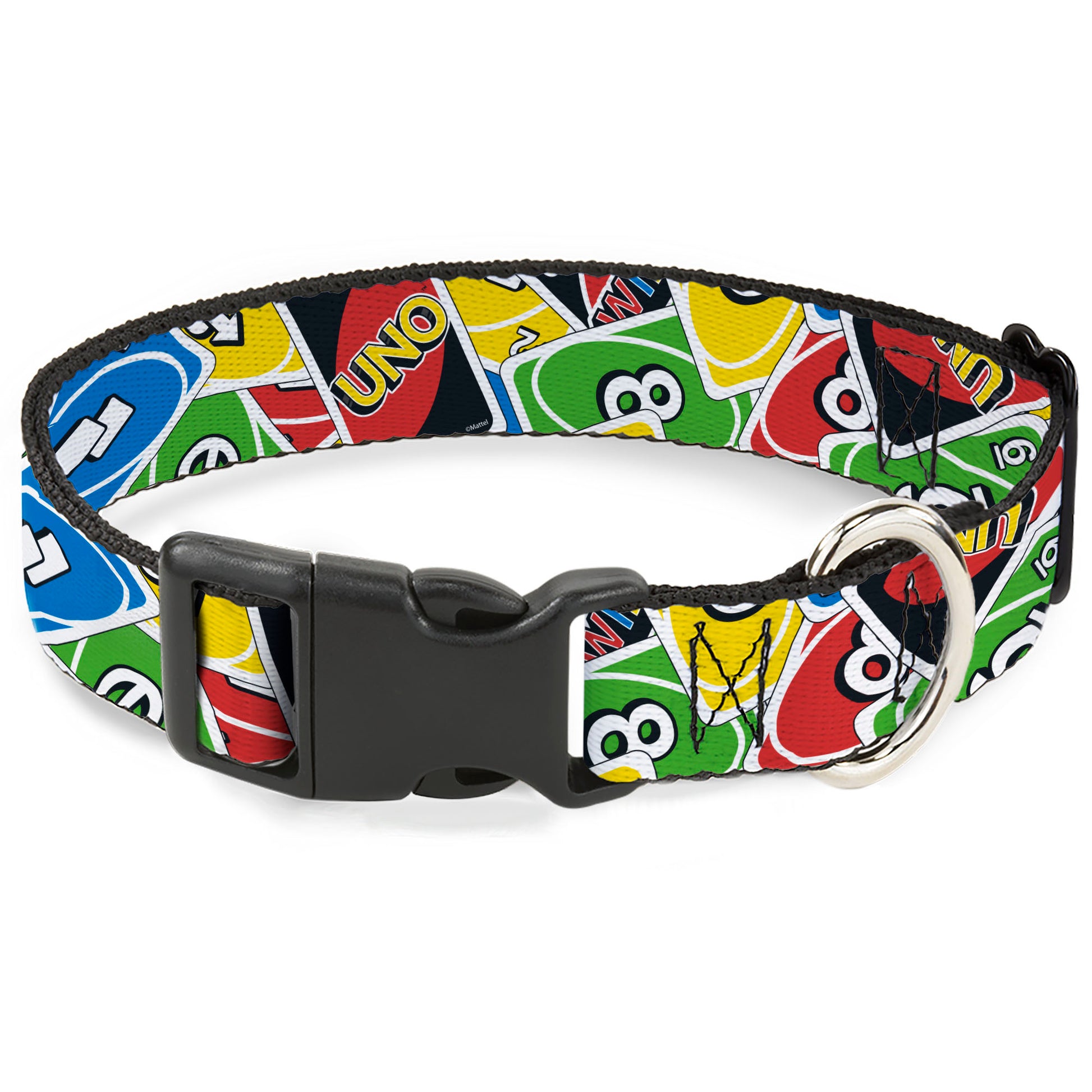 Plastic Clip Collar - UNO Cards Stacked Collage Multi Color Plastic Clip Collars UNO