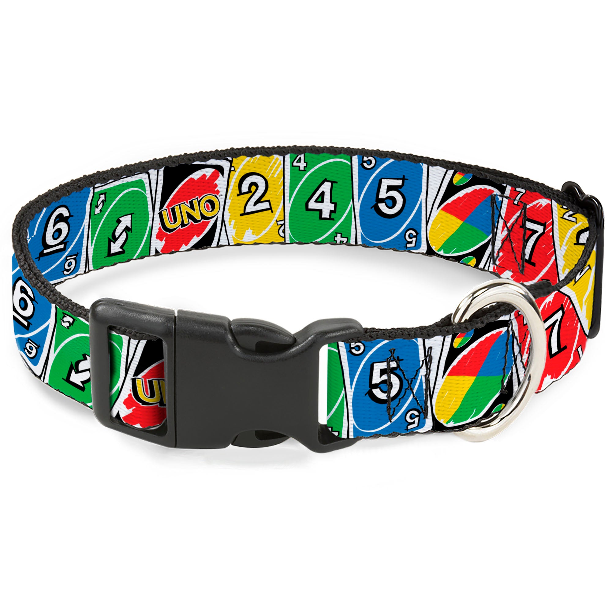 Plastic Clip Collar - UNO Cards Lineup Stack Multi Color Plastic Clip Collars UNO
