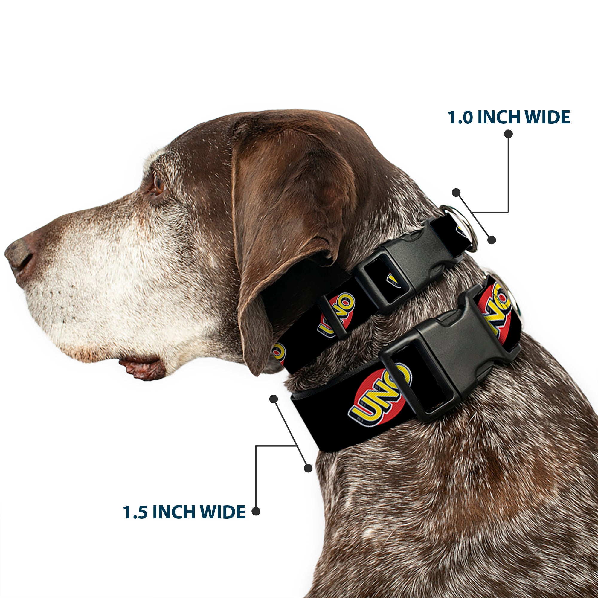Plastic Clip Collar - UNO Game Logo Black/Red/Yellow Plastic Clip Collars UNO