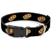 Plastic Clip Collar - UNO Game Logo Black/Red/Yellow Plastic Clip Collars UNO