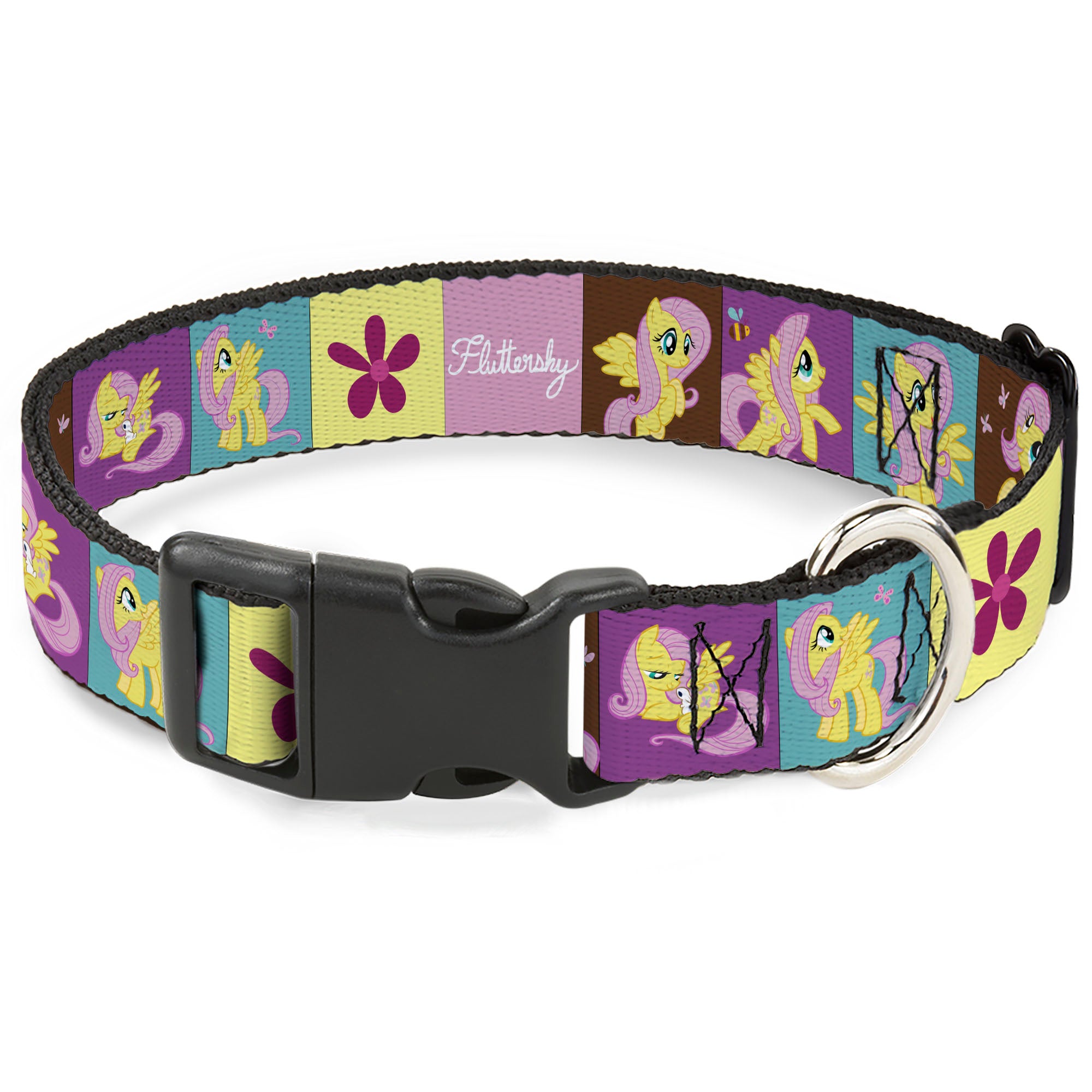 Plastic Clip Collar - FLUTTERSHY Text and Pose Blocks Multi Color