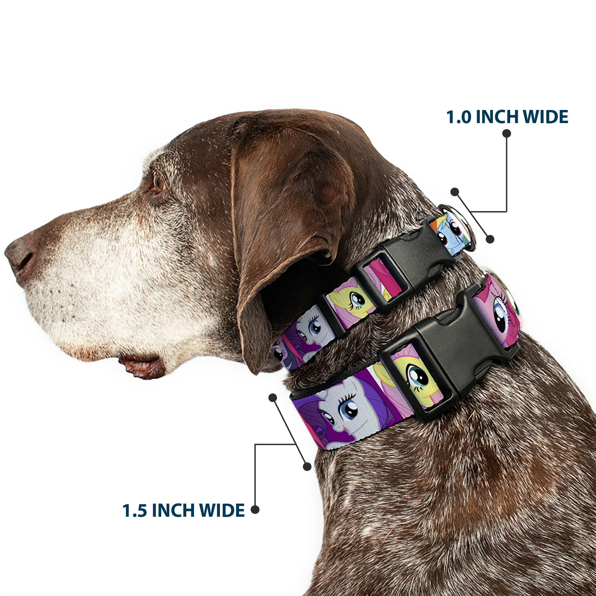Plastic Clip Collar - My Little Pony Mane Six Ponies Expressions Blocks Multi Color Plastic Clip Collars My Little Pony
