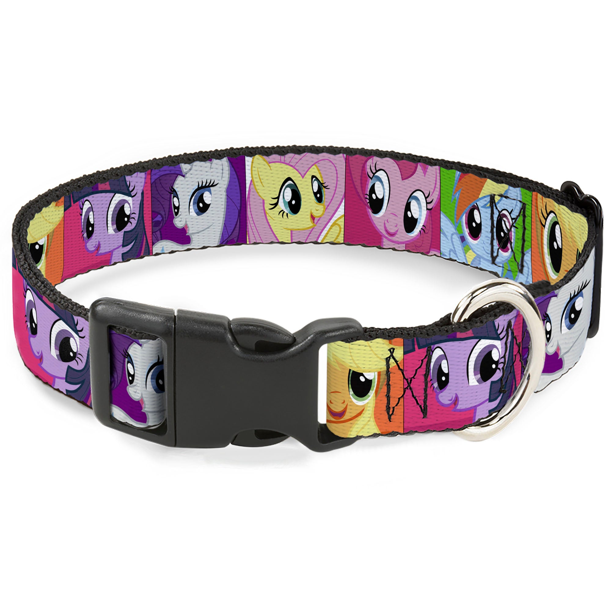 Plastic Clip Collar - My Little Pony Mane Six Ponies Expressions Blocks Multi Color Plastic Clip Collars My Little Pony