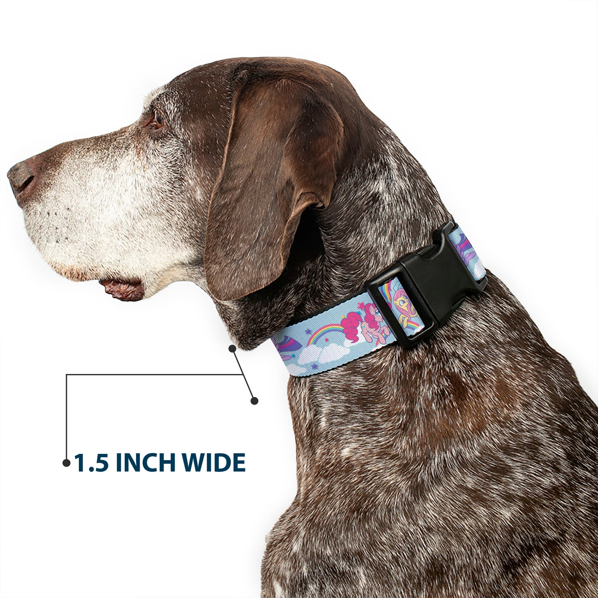 Plastic Clip Collar - My Little Pony Four Ponies and Rainbows Multi Pastel Plastic Clip Collars My Little Pony