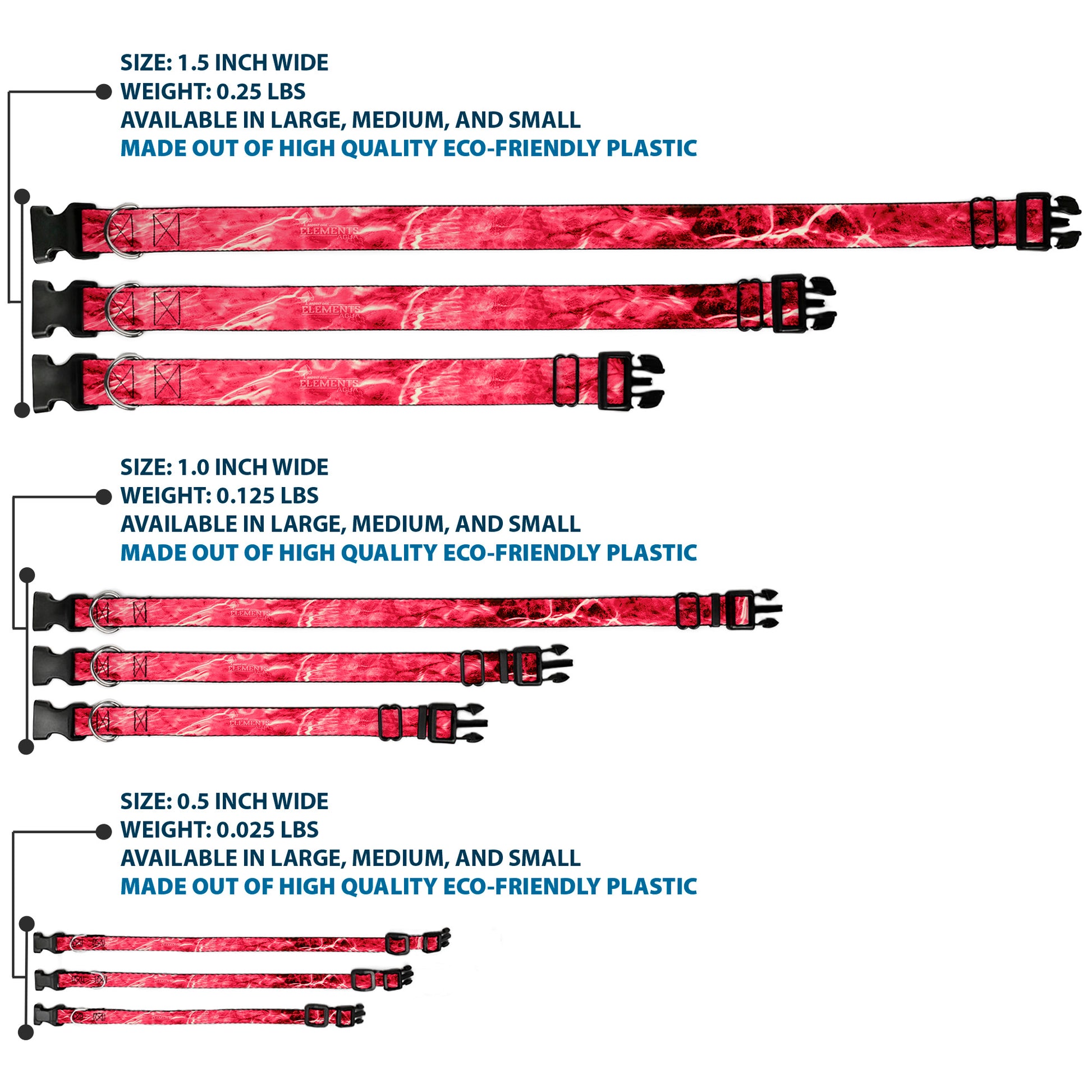 Plastic Clip Collar - Mossy Oak Elements Anemone Agua Camo Pink Plastic Clip Collars Mossy Oak