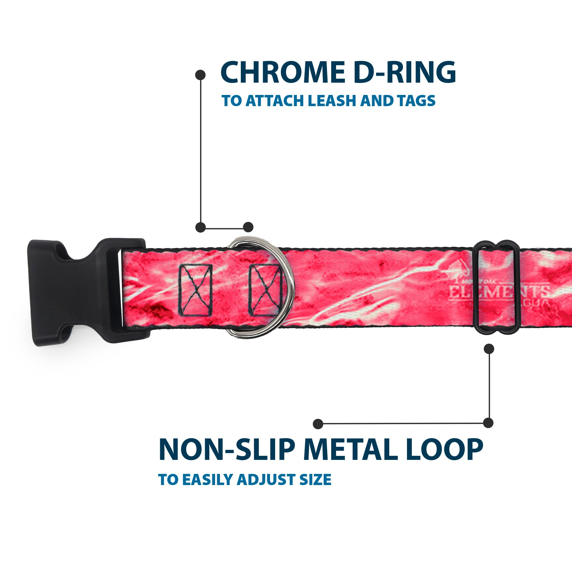 Plastic Clip Collar - Mossy Oak Elements Anemone Agua Camo Pink Plastic Clip Collars Mossy Oak