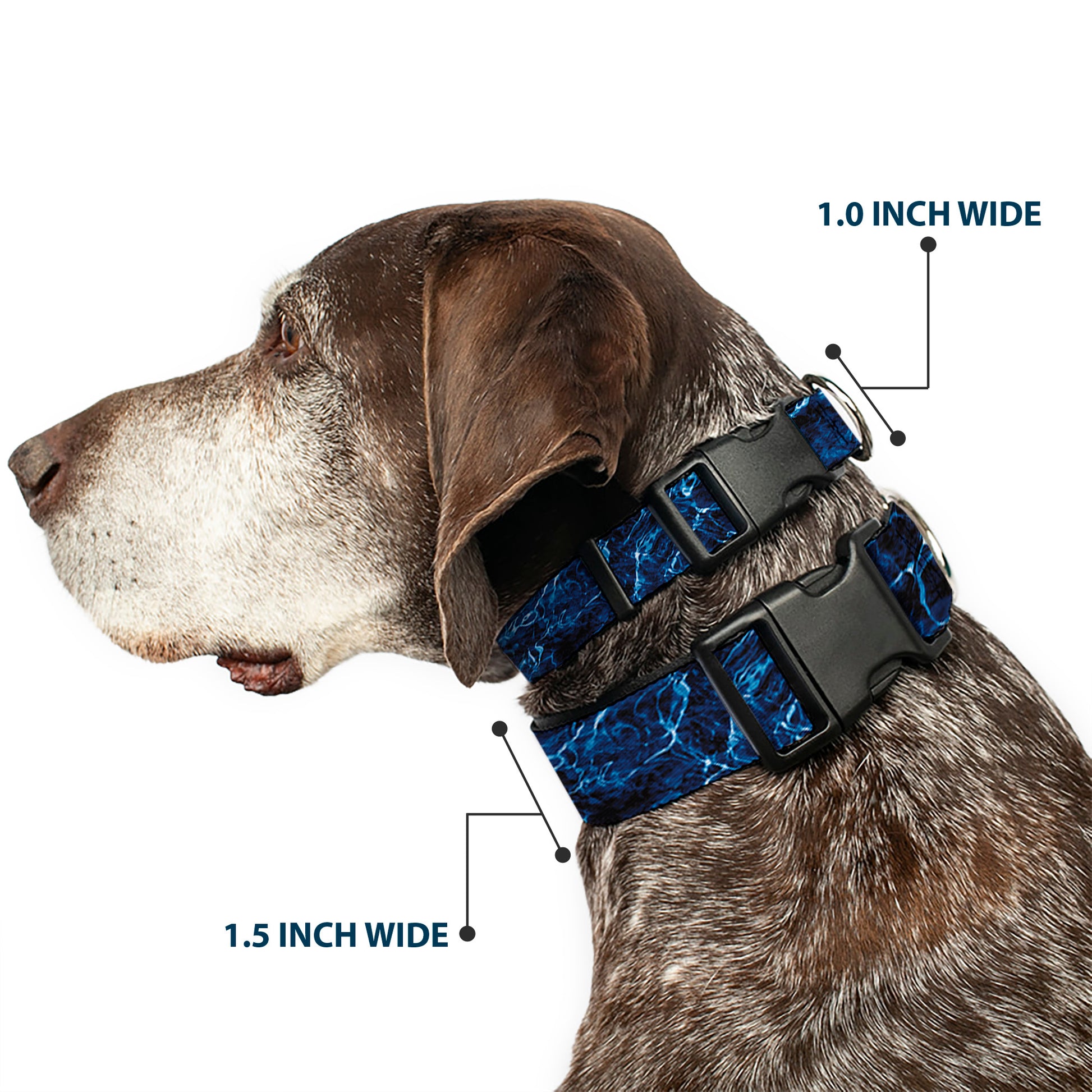 Plastic Clip Collar - Mossy Oak Elements Marlin Agua Camo Blue Plastic Clip Collars Mossy Oak