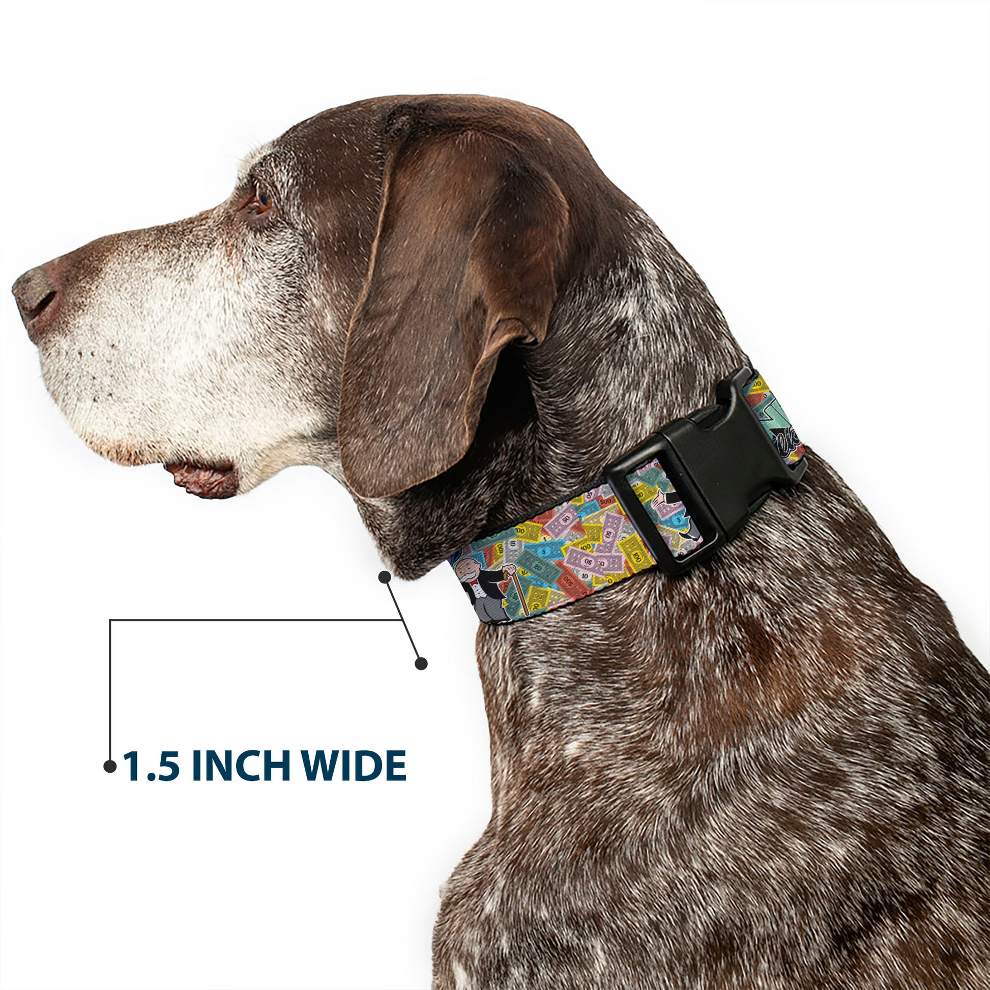 Plastic Clip Collar - Mr. Monopoly MONEY TALKS Poses Multi Color Plastic Clip Collars Monopoly