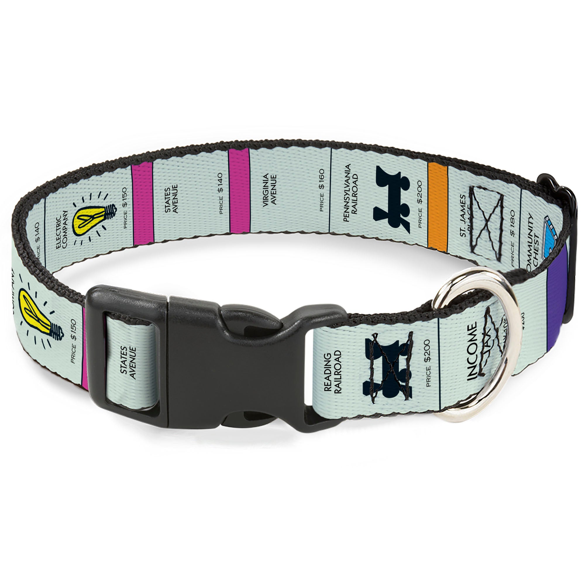 Plastic Clip Collar - Monopoly Game Board Spaces Plastic Clip Collars Monopoly