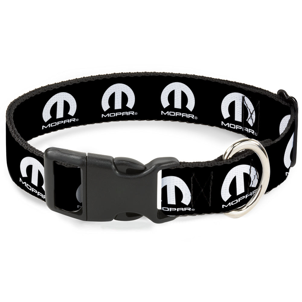 Plastic Clip Collar - MOPAR Logo Repeat Black/White Plastic Clip Collars Mopar