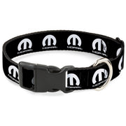 Plastic Clip Collar - MOPAR Logo Repeat Black/White Plastic Clip Collars Mopar