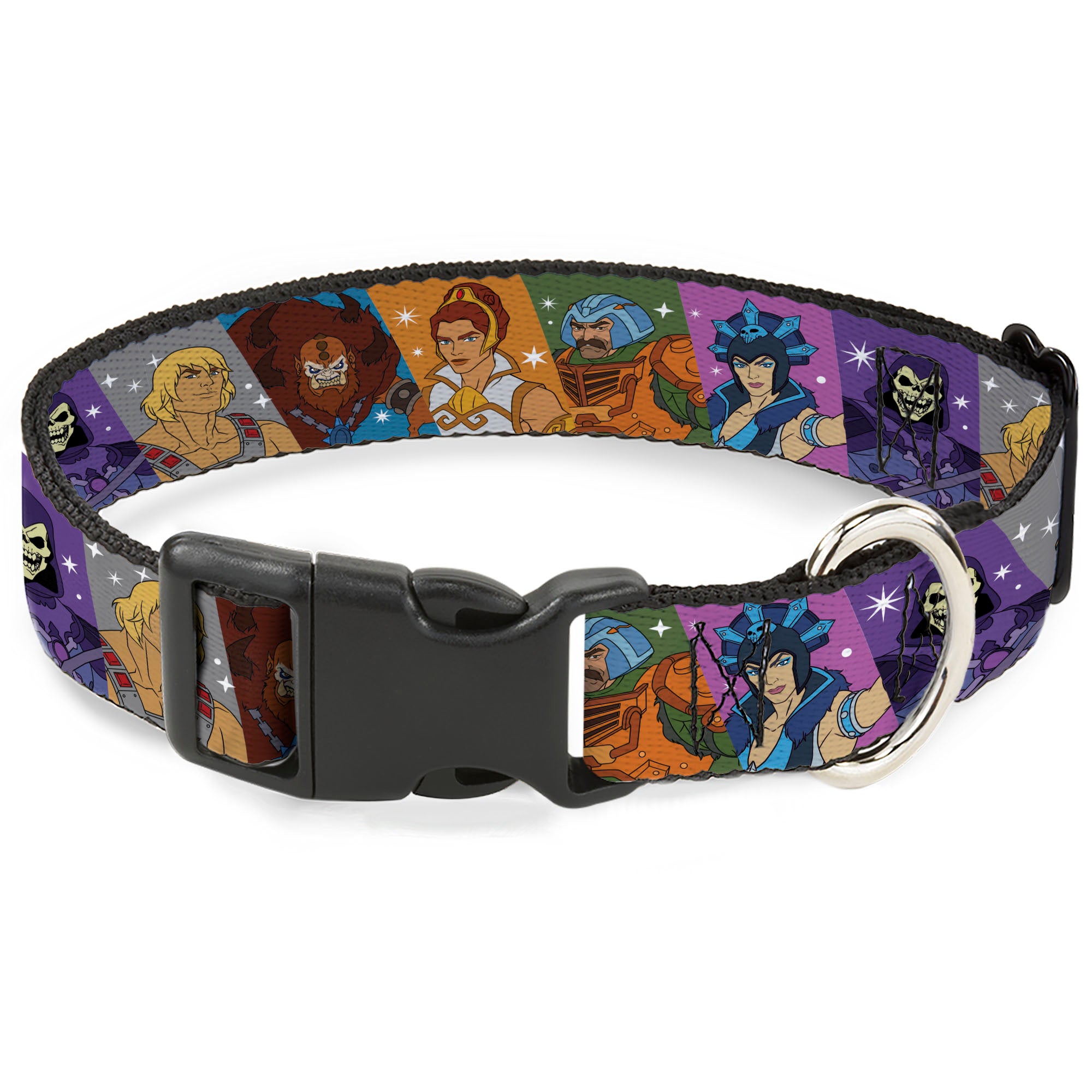Plastic Clip Collar - Masters of the Universe Character Block Stripe Poses Multi Color Plastic Clip Collars Masters of the Universe