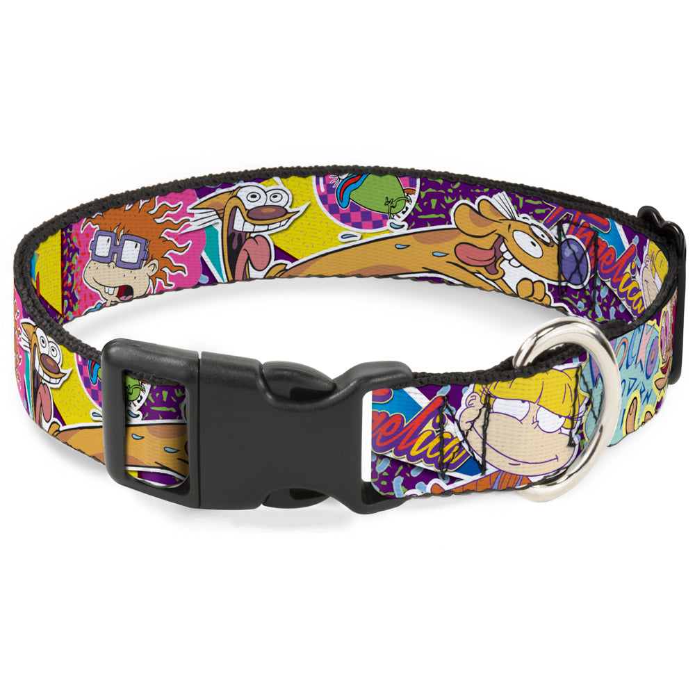 Plastic Clip Collar - Nick 90's Rewind 7-Character/4-Logo Collage Plastic Clip Collars Nick 90s