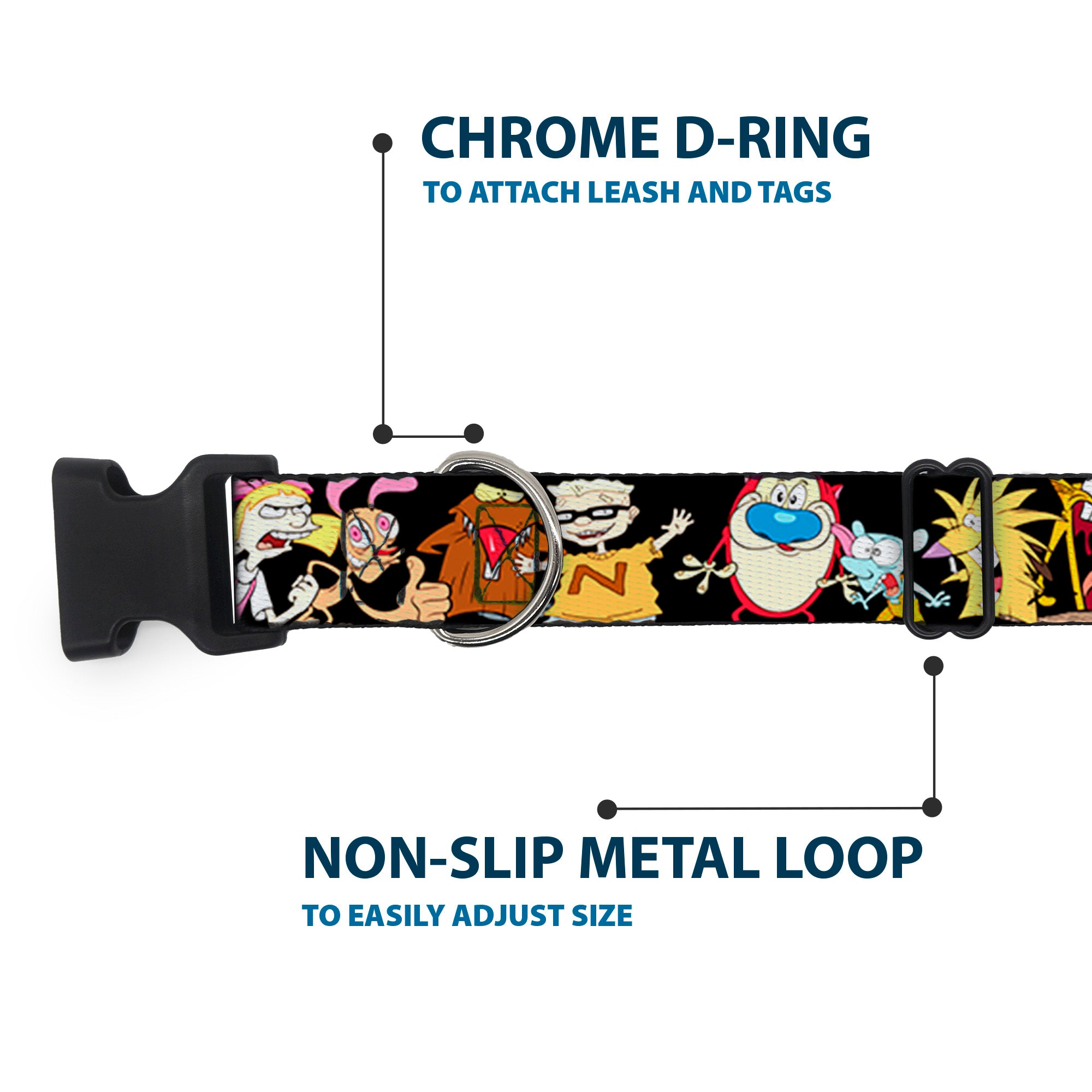 Plastic Clip Collar - Nick 90's 13-Character Poses Black Plastic Clip Collars Nick 90s